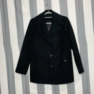 Calvin Klein Women’s Single Breasted Size 12 Navy Blue Buttery Soft Winter Coat - Image 1 of 4