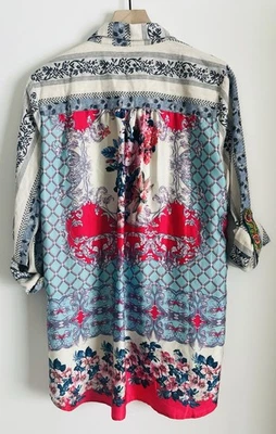 Camisa Aratta Silent Journey Mujer Santa Clarita Floral Rayas Volantes Top Talla M Foto 1 de 4