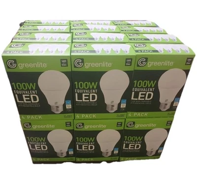 Greenlite 100w Equivalent LED  Bright White Light Bulb 3000k case 96 count - Image 1 of 2
