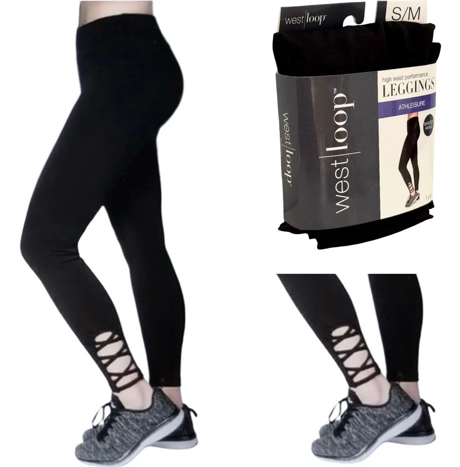 West Loop Athleisure Criss Cross Leggings SIZE 4,5,6,7,8 Small Medium High Waist - Image 1 of 3