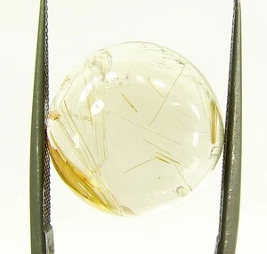 10.15 Ct Natural Golden Rutile Quartz Gemstone Cabochon Wire Wrap Stone - 28185 - Picture 1 of 2