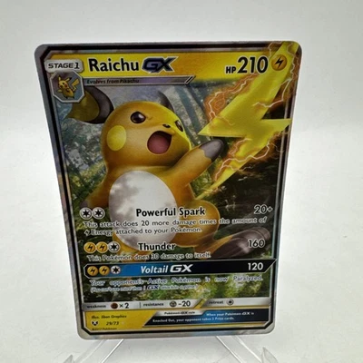 Raichu GX 29/73 Ultra Rare Holo Shining Legends Pokemon TCG NMT - Image 1 of 4
