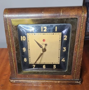 Antiguo reloj de escritorio telecrónico de latón de la era del latón modelo 4F61 raro alrededor de 1930 (LH3) - Imagen 1 de 8