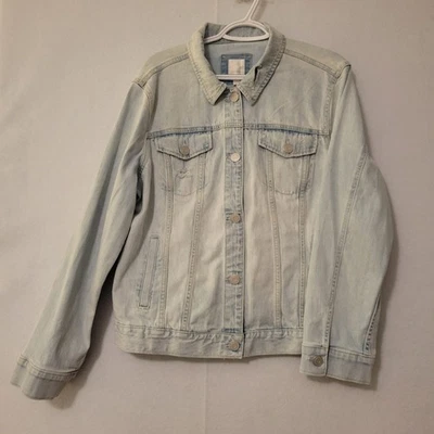 Chaqueta de jean para mujer Lauren Conrad ligeramente envejecida talla XL Foto 1 de 4