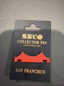 Vintage SNCO San Francisco Collector Series Pin Red Enamel Bridge Original Card! - Picture 1 of 2