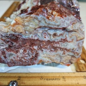 Crazy lace agate rough. Beautiful banding, 2lbs 6.4oz great color. - Picture 1 of 18