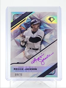 REGGIE JACKSON 2025 TOPPS DIAMOND ICONS WHITE POLY PURPLE INK AUTO /15 Q5393 - Picture 1 of 2