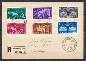 LUXEMBOURG 1951 FDC EUROPE UNIE - PAIX - PROGRES ECONOMIQUE ET SOCIAL        Ve7 - Bild 1 von 2