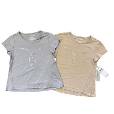 Camiseta Calvin Klein Jeans Plateada/Gris y Champagne/Tostado Logo Niña Talla 6  Foto 1 de 4
