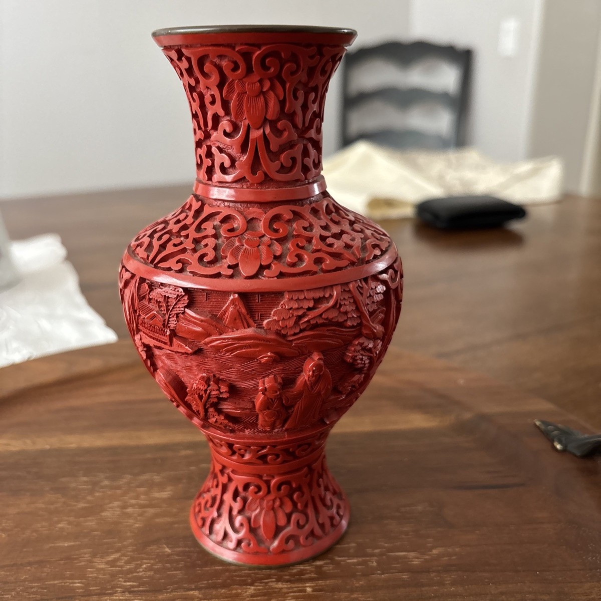 铜红中国古董花瓶| eBay