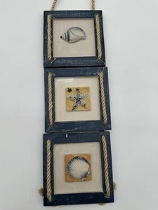 Vintage Hand Painted Wood Seashells Hanging Wall Decor - Picture 1 of 7