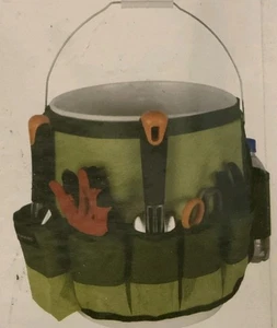 FISKARS 5-Gallon Bucket Caddy Green Tool Tote Organizer Gardening (handyman) - Picture 1 of 4