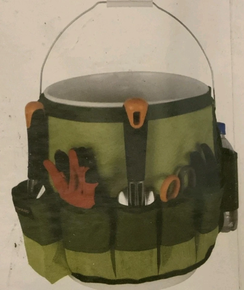 FISKARS 5-Gallon Bucket Caddy Green Tool Tote Organizer Gardening (handyman) - Image 1 of 4