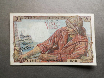France,old banknote 20 Francs 1942 - Image 1 of 2