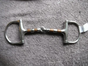 5 1/2" copper jointed roller dee ring snaffle used - Picture 1 of 2