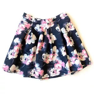 Abercrombie Girls Size 12 Dark Floral Flared Skater Skirt 14” Elastic Waistband - Picture 1 of 5