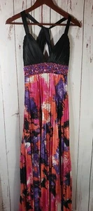 CC1 My Michelle Multicolor Spaghetti Strap Jeweled Long Evening Dress Size Small - Picture 1 of 11