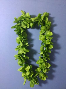 COLLANA HAWAII HAWAIANA TROPICALE FIORI VERDI Party Festa Animazione LAUREA - Foto 1 di 1