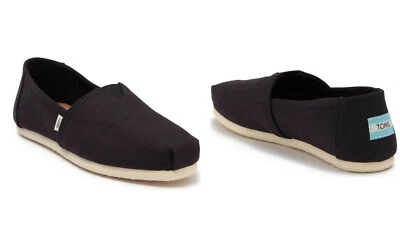 Nuevo en caja Toms Belmont planos de lona negros juveniles 6 Foto 1 de 3