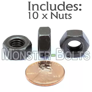 M8-1,25 / 8 mm - Cantidad 10 - Tuercas hexagonales métricas DIN 934 - Clase 10 - Acero negro liso - Imagen 1 de 4