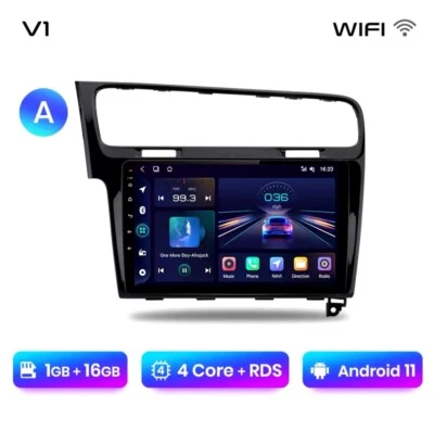 Junsun V1 AI Wireless CarPlay Android Autoradio per VW Golf 7 2013-2017 Nero 10” - Immagine 1 di 4