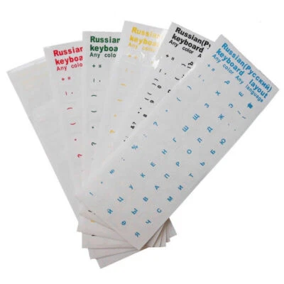 Transparent Keyboard Stickers RUSSIAN in 4 Colours See-Through>new - Image 1 of 4