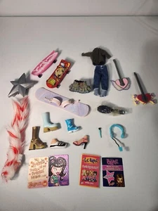 bratz accessories lot Snowboard Skateboard Mic Headset Cards Clothes Guitar Shoe - Picture 1 of 11
