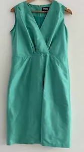 Simone Turpin 100% Silk Green Fit And Flare Dress Size 10 Made In Australia - Picture 1 of 9