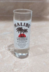 MALIBU Caribbean White Rum with Coconut Tall Shot Glass Caribbean Spirit - Picture 1 of 2