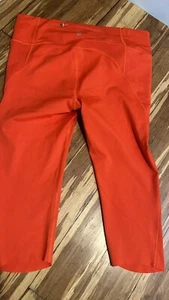 Athleta M Ultimate Dobby Stash Pocket Cinch Leggings #54023 Orange - Picture 1 of 8