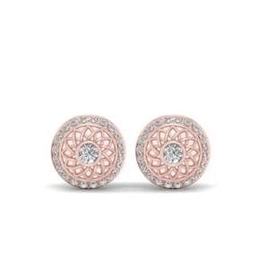 Art Deco Cufflinks Rose Gold Wedding Jewelry CZ Diamond Suit Accessories Unisex - Picture 1 of 10