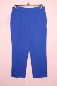BOB MACKIE SOLID BLUE SIDE POCKET COTTON/MODAL 26" INSEAM KNIT PANTS SZ MP #P910 - Picture 1 of 2
