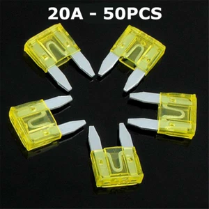 50PCS 20Amp Electronic ATM Mini Blade Fuse Auto Car Motorcycle Trucks Bus Fuses - Picture 1 of 4