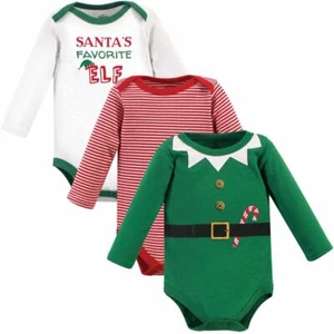 Little Treasure Long Sleeve Bodysuits 3-Pack, Elf - Picture 1 of 1