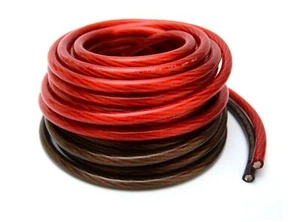4 Gauge 25' Black And 25' Red Car Audio Power Ground Wire Cable 50' Ft Total - Picture 1 of 3