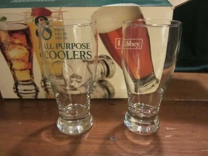VINTAGE LIBBEY GLASSES SET OF 8, ALL PURPOSE COOLERS 16 OZ NOS - Picture 1 of 5