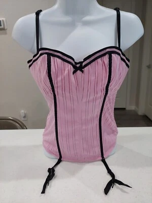 Dreamgirl Y2K Mujer Encaje Rosa Babydoll Bustier Corsé Lencería Top Talla M Foto 1 de 4