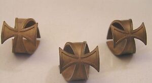 1  Vtg 1960's Goth Biker Maltese Cross Ring Jewelry Aged Patina Genuine Copper