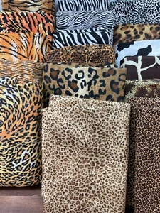 Animal print fat quarter bundle options Giraffe cow leopard cheetah zebra tiger - Picture 1 of 9