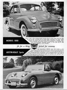 1960 Austin Healey Sprite & Morris 1000 Original Ad - Picture 1 of 1