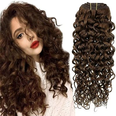 Long Curly Hair Extensions Human Hair Highlights Blonde Natural Hair Weave 100g - Image 1 of 4