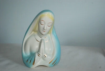 Jarrón jardinero suculento vintage de cerámica de la Santa Madre orando Virgen María Foto 1 de 4