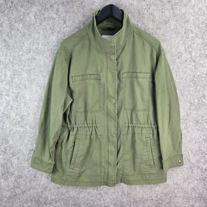 Old Navy Jacket Womens Large Green Zip Button Pockets 11993 - Picture 1 of 10