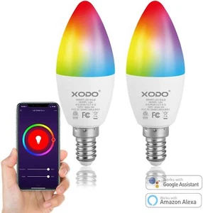 XODO Smart WiFi B11 E12 Dimmable Ceiling Fan Candelabra Light Bulb LB4-2PK - 5W  - Picture 1 of 9