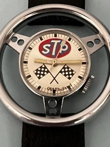 Very Rare STP Oil Racing Emblem Steering Wheel Watch Old England 38mm - Picture 1 of 15