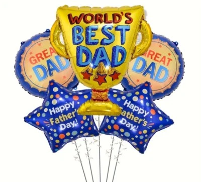 Juego de 5 piezas - Globos Feliz Día del Padre Foto 1 de 4