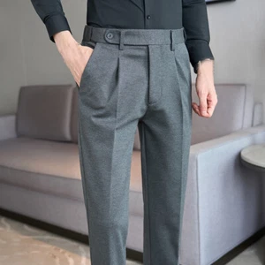 Mens Fashion Slim Fit Dress Pants Formal Business Office Workwear Casual Trouser - Picture 1 of 11