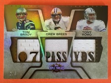 2008 Topps Triple Threads TOM BRADY Drew Brees Tony Romo Combo Jersey Relic #2/6