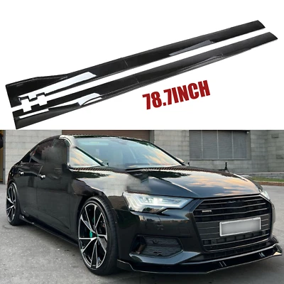 For Audi Quattro Side Skirt Extension Splitter Spoiler Lip 2m/78.7inch Foto 1 de 4