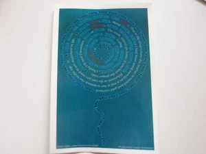 🌀 Herramienta de colección palabras espirales pegatina 1997 Yujean 4,375x6,375” rara banda de rock antiguo - Imagen 1 de 4